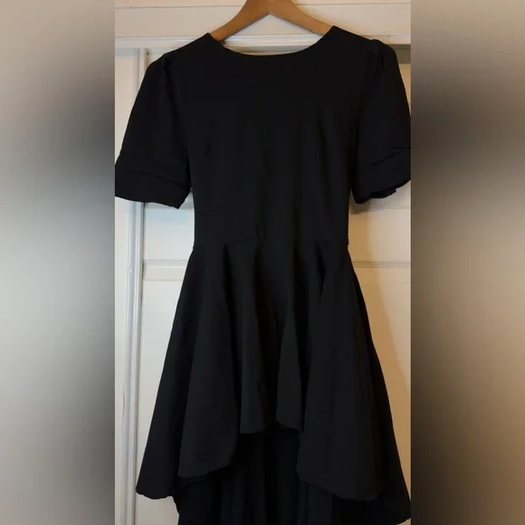 Chic Black High Low Women's Dress - Picture 9 of 11